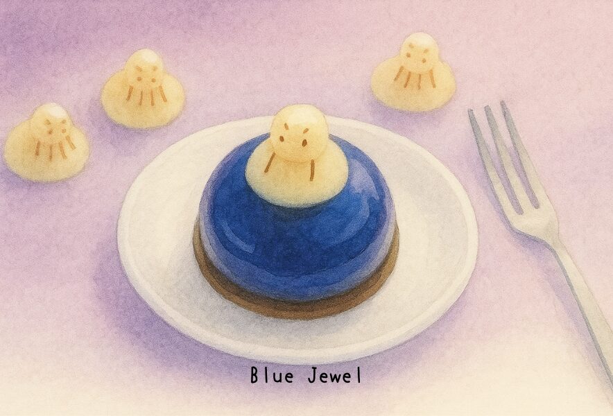Blue Jewel 透明感のあるブルーのナパージュが特徴のレアチーズ
