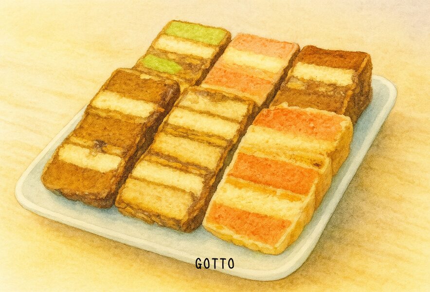 GOTTO 多層仕立ての焼き菓子。カラフル個包装で配りやすい