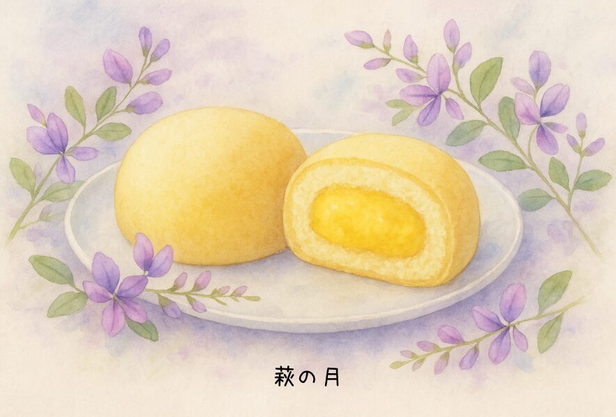 萩の月 黄金色のカステラ生地にカスタードが入った仙台銘菓