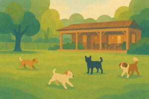 DOGGY’S VILLAGE(仙台・泉区)の天然芝ドッグラン(イメージ)