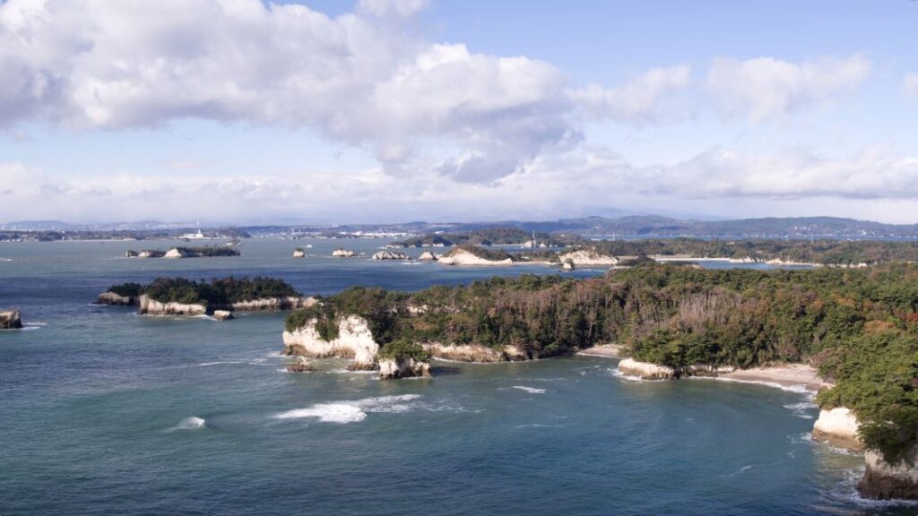 仙台駅から電車で約40分の松島湾の冬景色（宮城県観光戦略課提供）