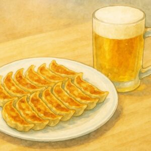 町中華の定番・餃子とビールの組み合わせ(イメージ)