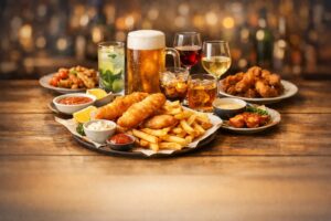 飲み放題プランで盛り上がる仙台のスポーツバーのイメージ