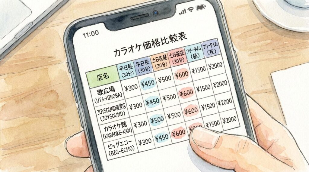仙台のカラオケ店比較のイメージグラフィック