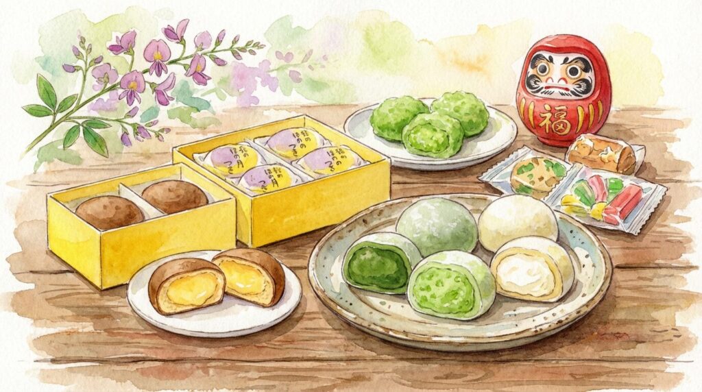 萩の月や喜久福など仙台土産スイーツのイメージ