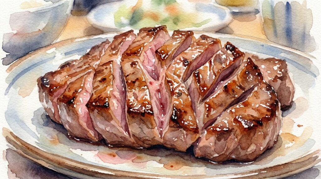 牛たんの歴史や誕生秘話をイメージしたイラスト