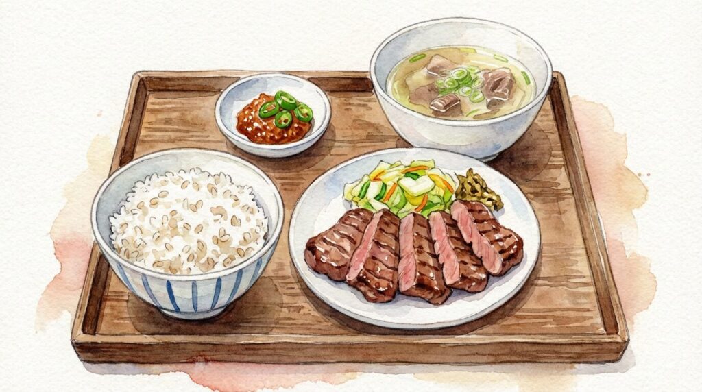 家庭で焼く厚切り牛たんのイメージ写真