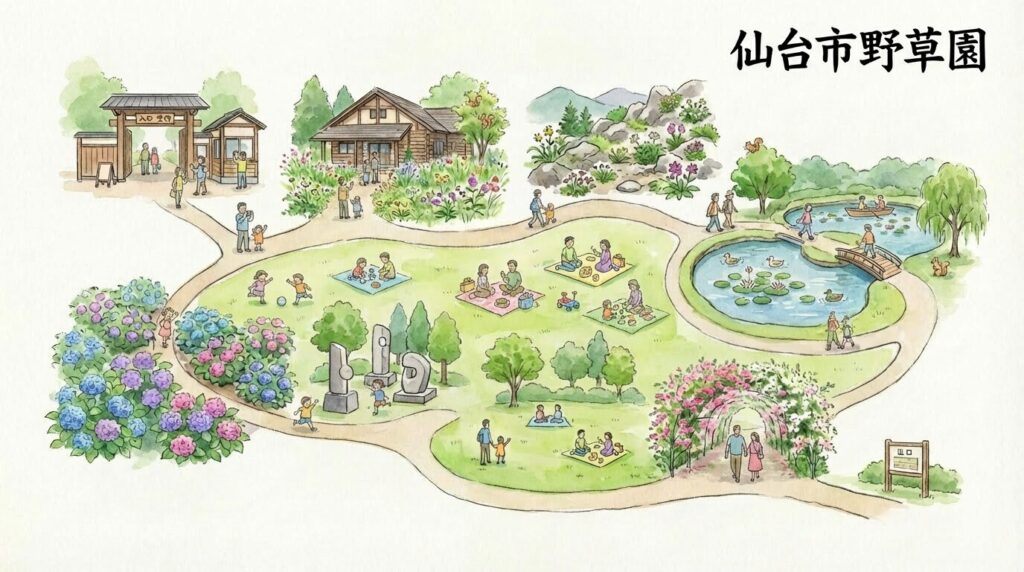 仙台市野草園60分モデルコースのイメージ