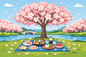 仙台の公園で桜を楽しむ花見のイメージ