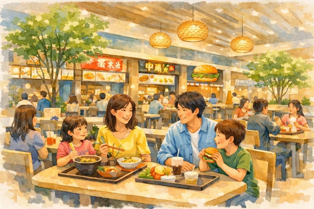 イオンモール新利府 南館の飲食エリアのイメージ