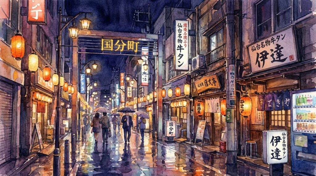 仙台駅周辺や国分町周辺で焼肉店を探すイメージ