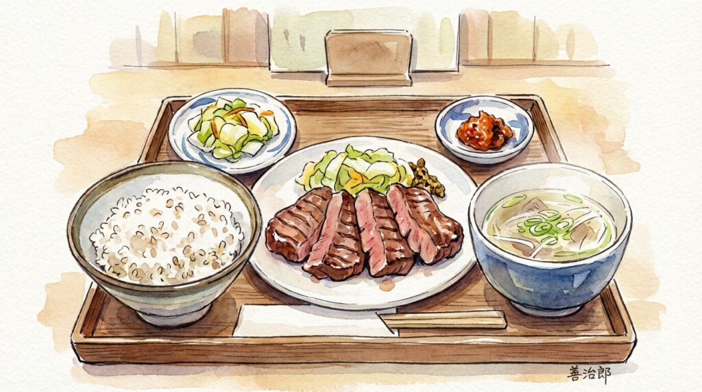 たんや善治郎の炭火焼き牛たんをイメージした画像