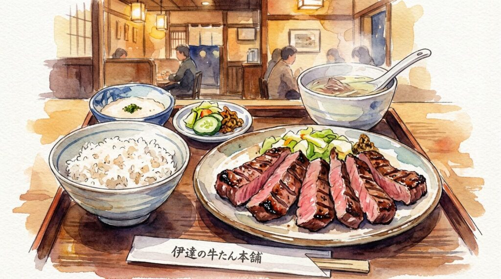 伊達の牛たん本舗の芯たん定食をイメージした画像