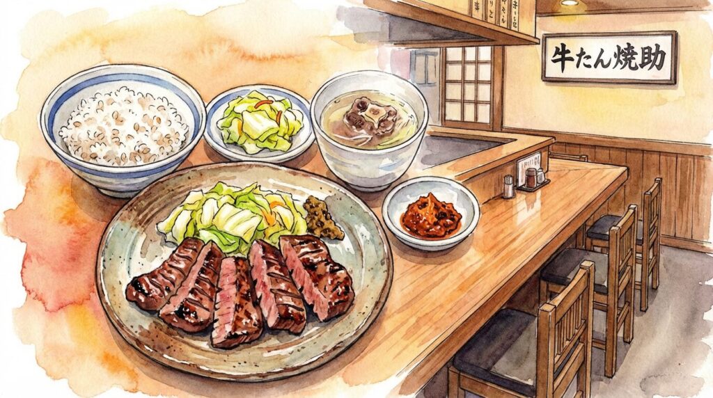 牛たん焼助の厚切り牛たんをイメージした画像