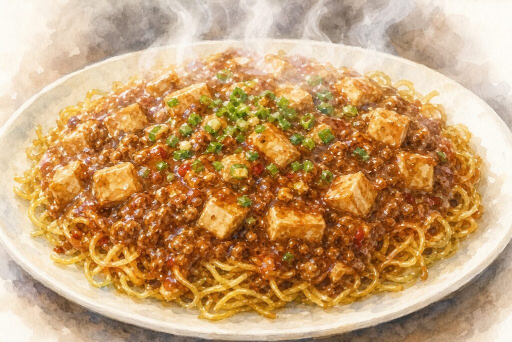 仙台名物の麻婆焼きそばのイメージ