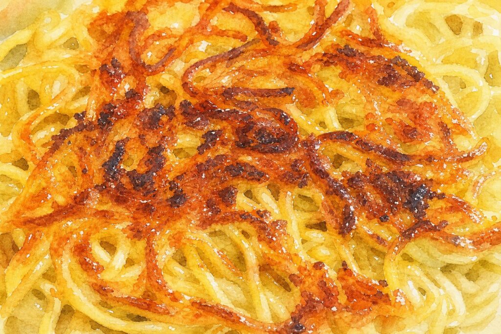 カリカリ麺に麻婆餡をかけた仙台麻婆焼きそばのイメージ