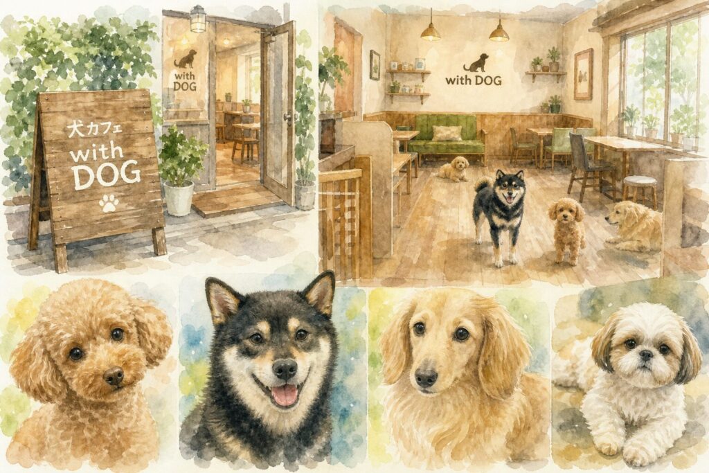 犬カフェwithDOGで看板犬と過ごすイメージ