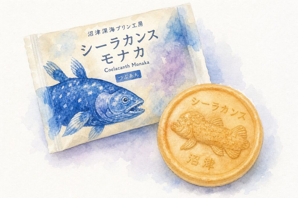 シーラカンス型の最中とあんバターのイメージ