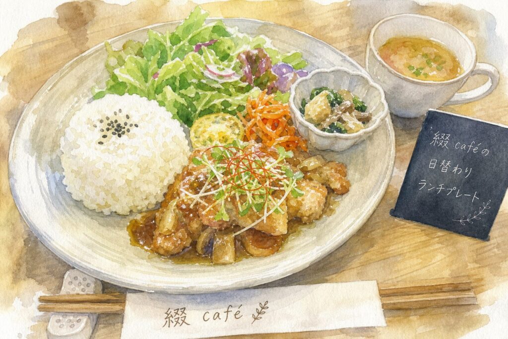 ハーブやスパイスを使ったランチプレートのイメージ