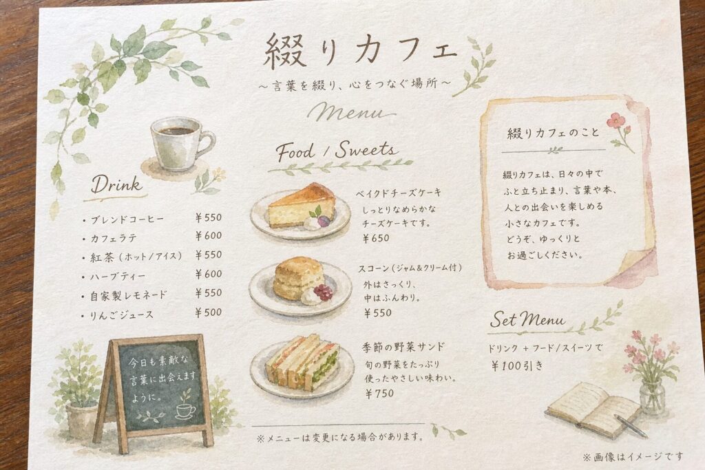 綴caféの日替わりランチをイメージしたプレート料理