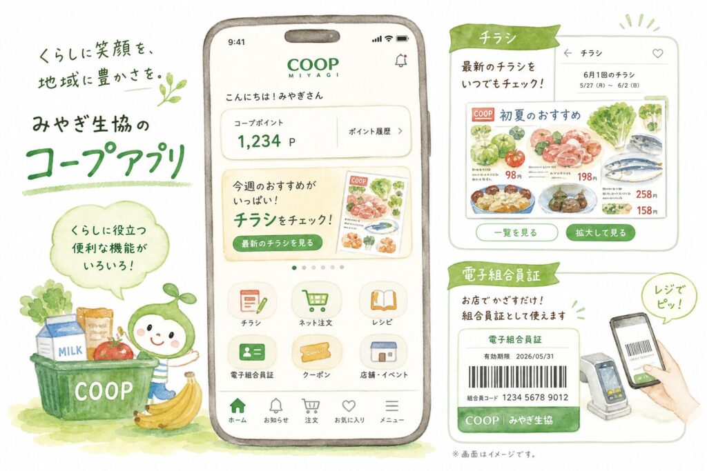 コープアプリ画面イメージ