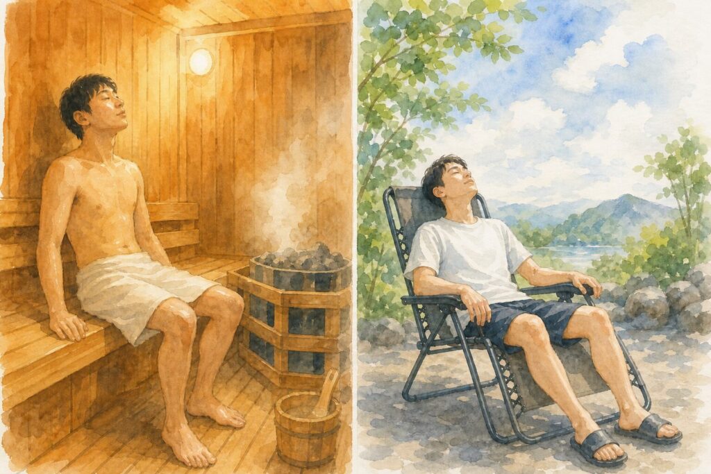 サウナと外気浴のイメージ