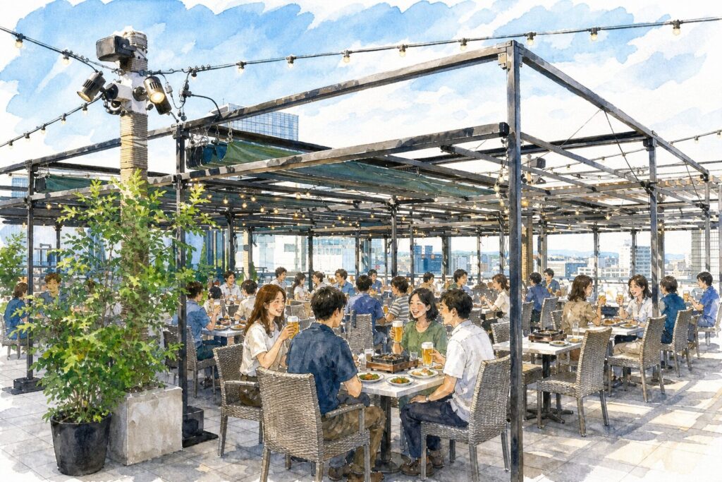 仙台PARCO2屋上で楽しむBBQビアガーデン