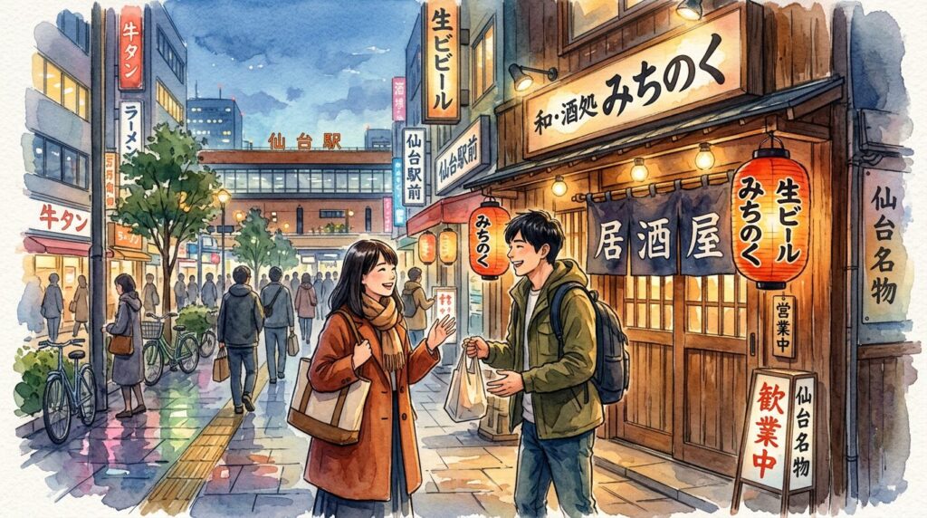 仙台の居酒屋選びをイメージした店内風景