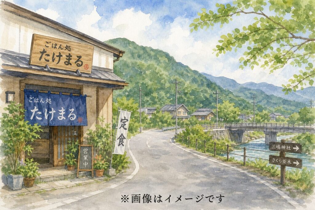 ごはん処たけまるへのアクセス案内イメージ