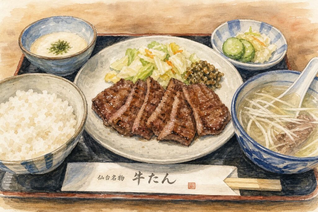 牛たんランチを楽しむイメージ