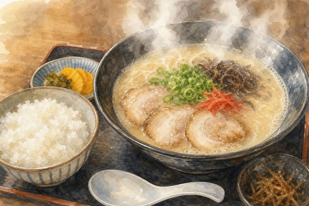 駅近でラーメンランチを楽しむイメージ