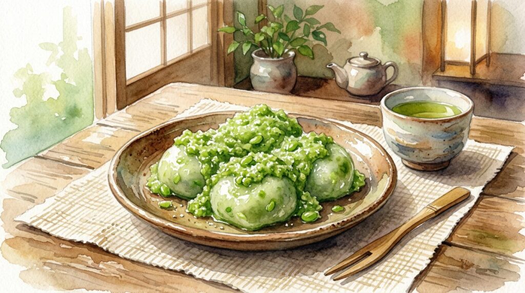 ずんだ餅と仙台観光をイメージした画像