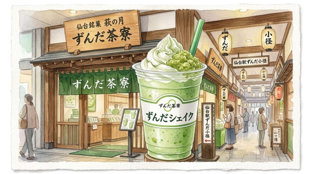ずんだ茶寮 仙台駅ずんだ小径店を紹介するイメージ