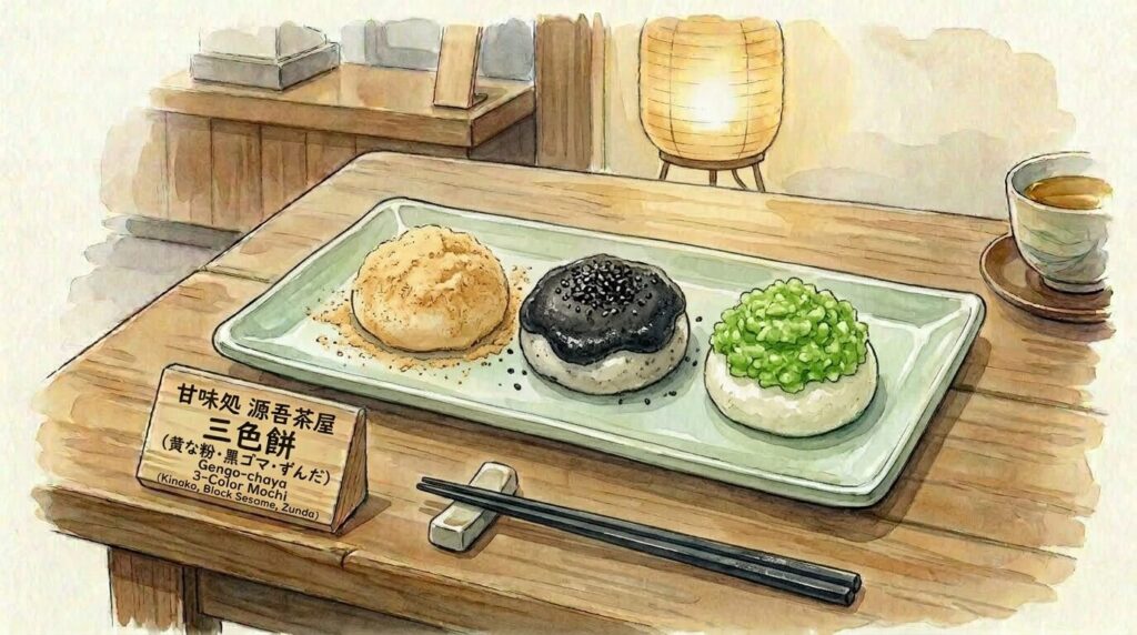 源吾茶屋と西公園散策を紹介するイメージ