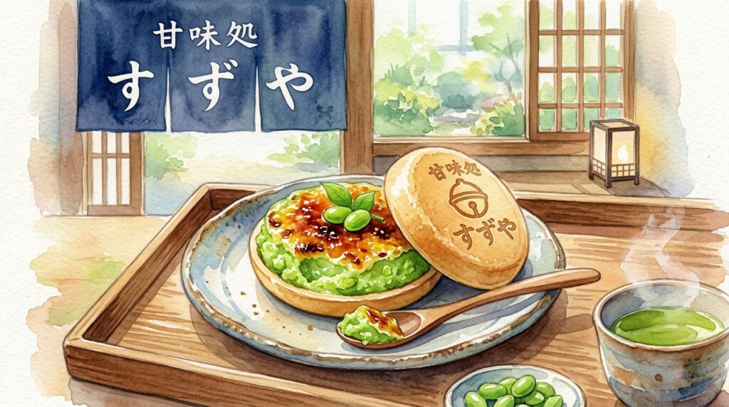甘味処すずやのずんだスイーツを紹介するイメージ