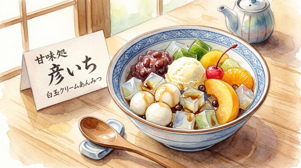 一番町で楽しむ和甘味とあんみつのイメージ