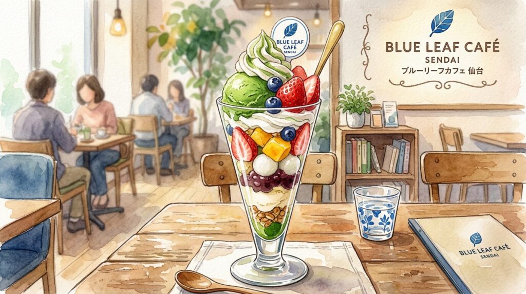 一番町で気軽に楽しむカフェパフェのイメージ