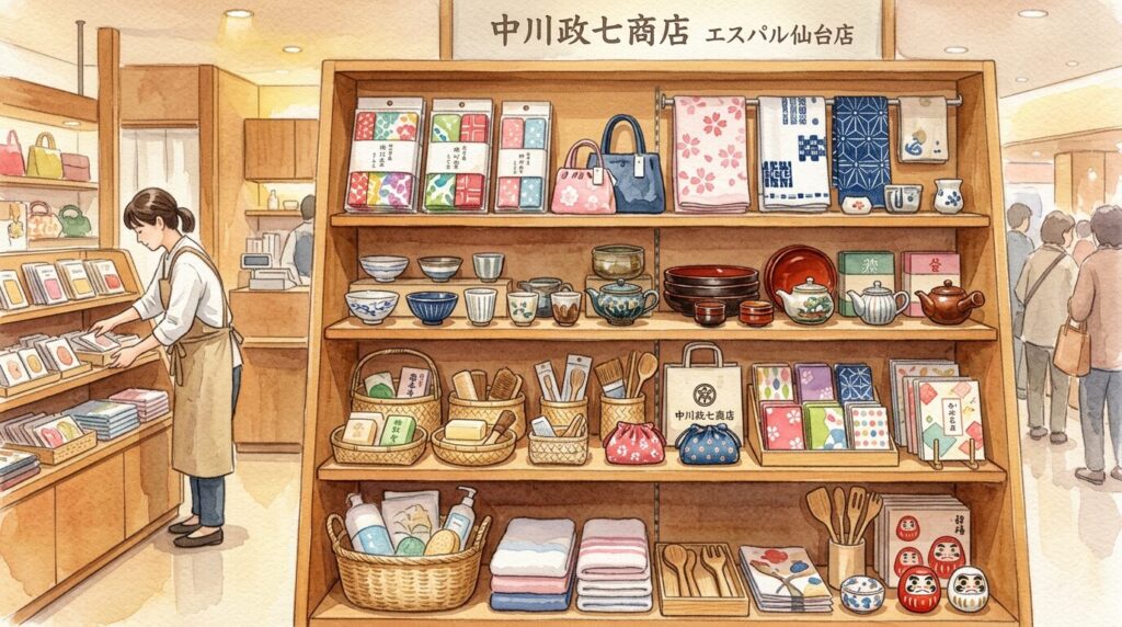 中川政七商店 エスパル仙台店で和雑貨を選ぶイメージ