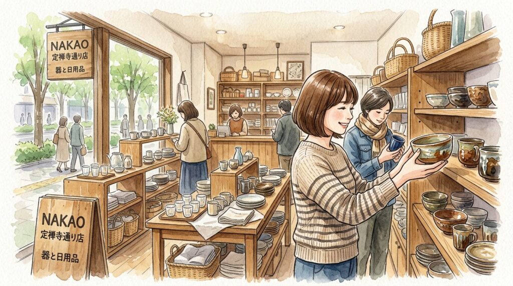 NAKAO 定禅寺通り店で器や日用品を探すイメージ