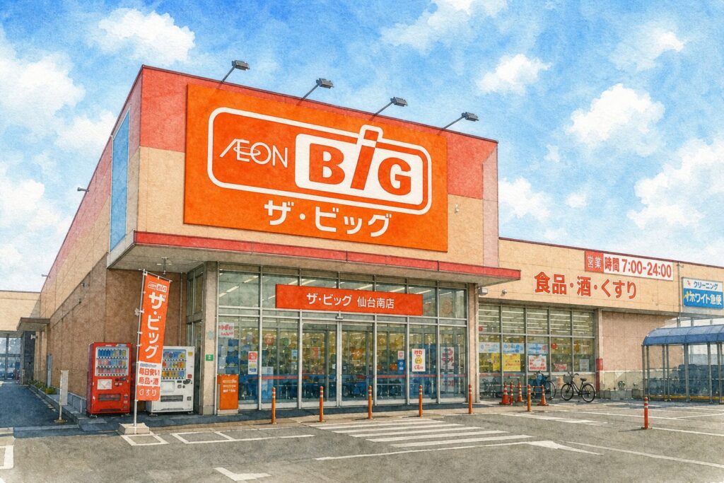 仙台市内のザ・ビッグ店舗を探す買い物イメージ