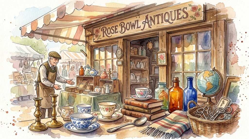 Rose Bowl Antiquesでアメリカンヴィンテージ家具や雑貨を探すイメージ