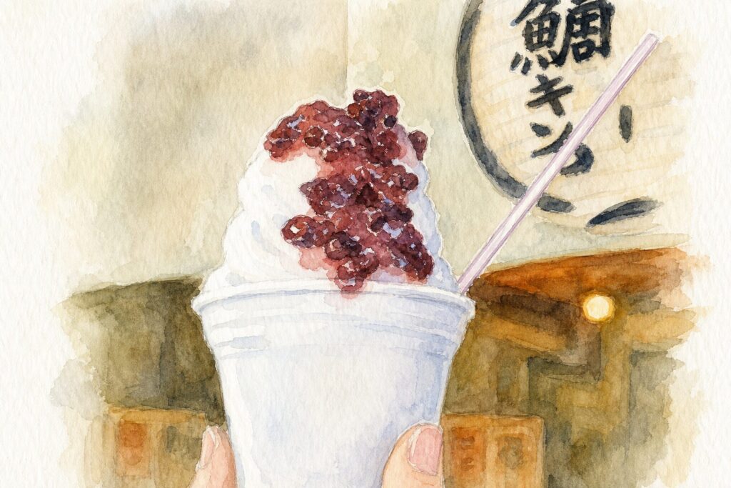 うす皮たい焼 鯛きち 名掛丁本店の外観と夏季甘味イメージ