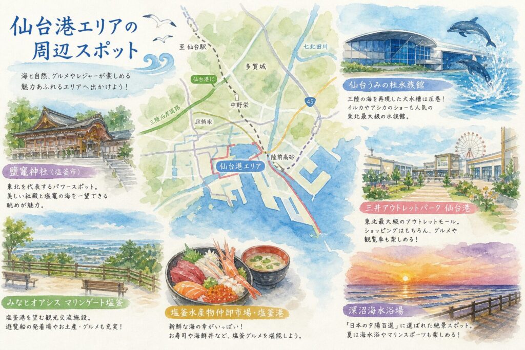 仙台港エリアの周辺スポット