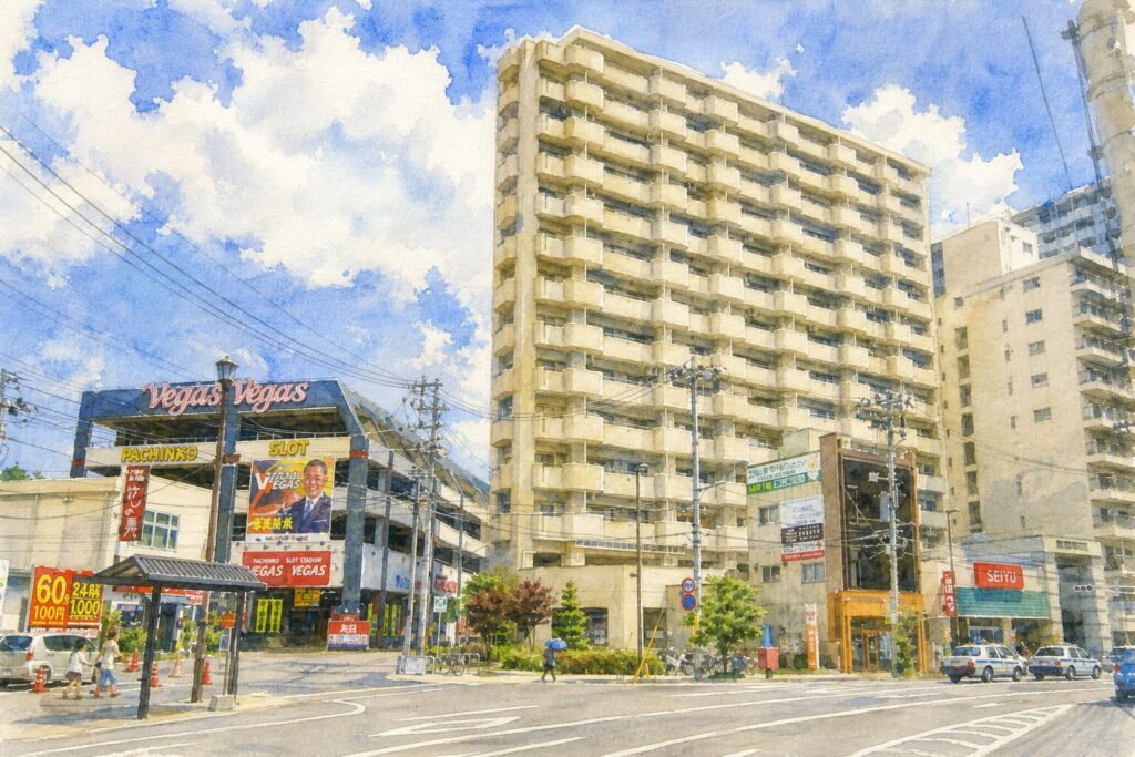 北仙台駅周辺の駅前風景
