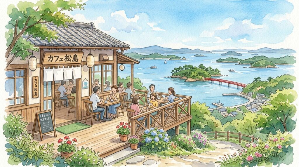 松島湾を望むカフェで過ごす時間のイメージ