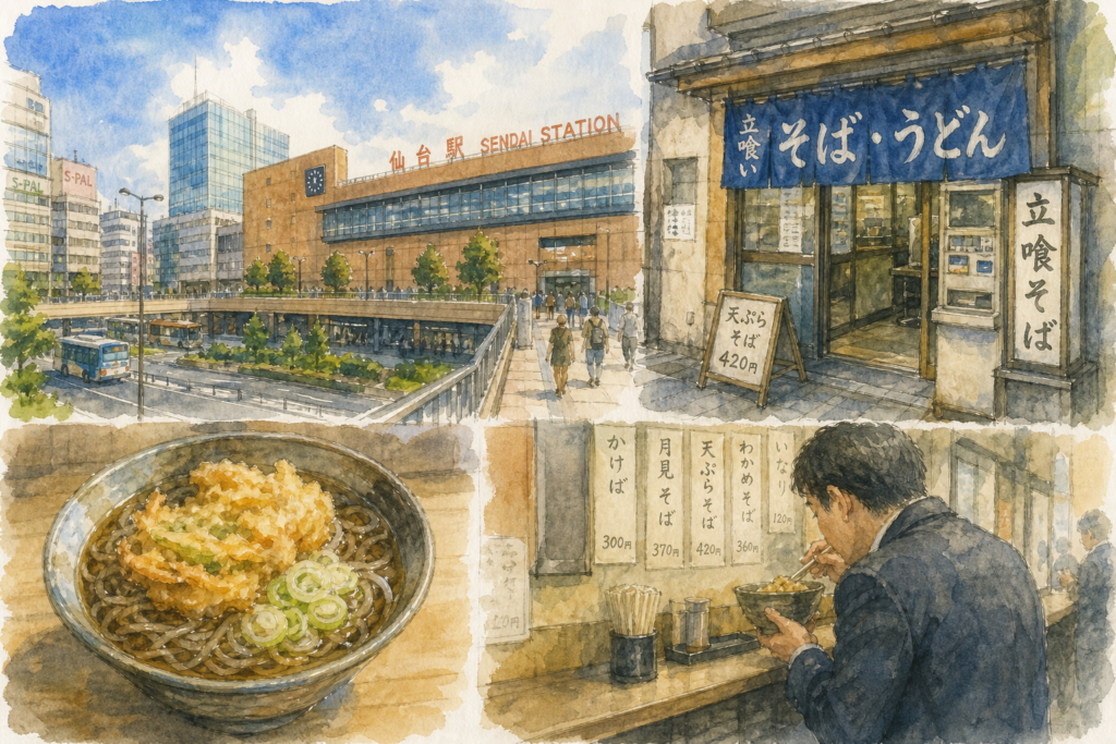 仙台の立ち食いそばをイメージしたそば