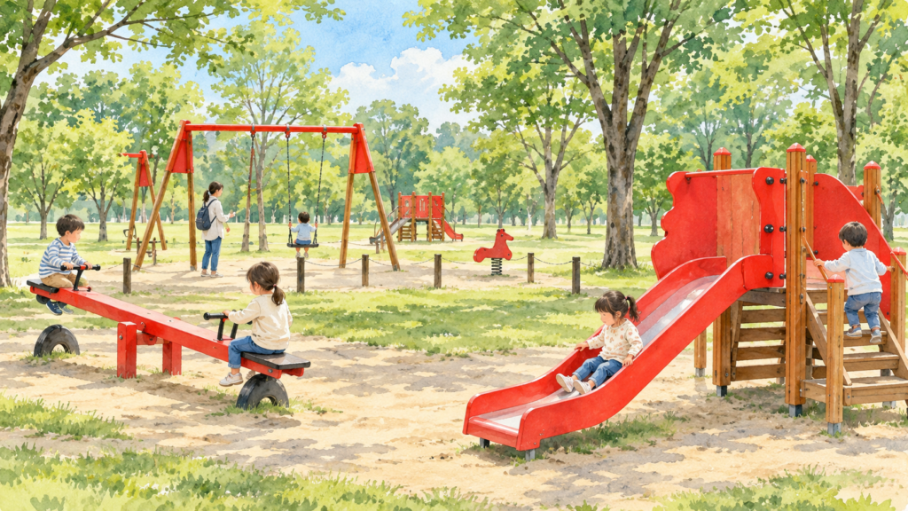 七北田公園の幼児向け遊具で遊ぶイメージ
