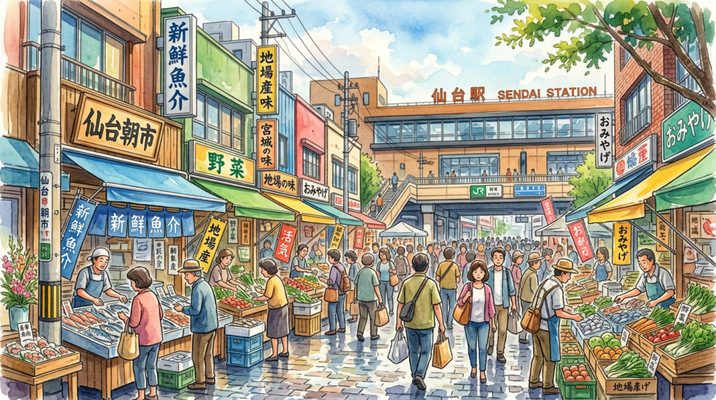 仙台で安いランチを探すイメージ