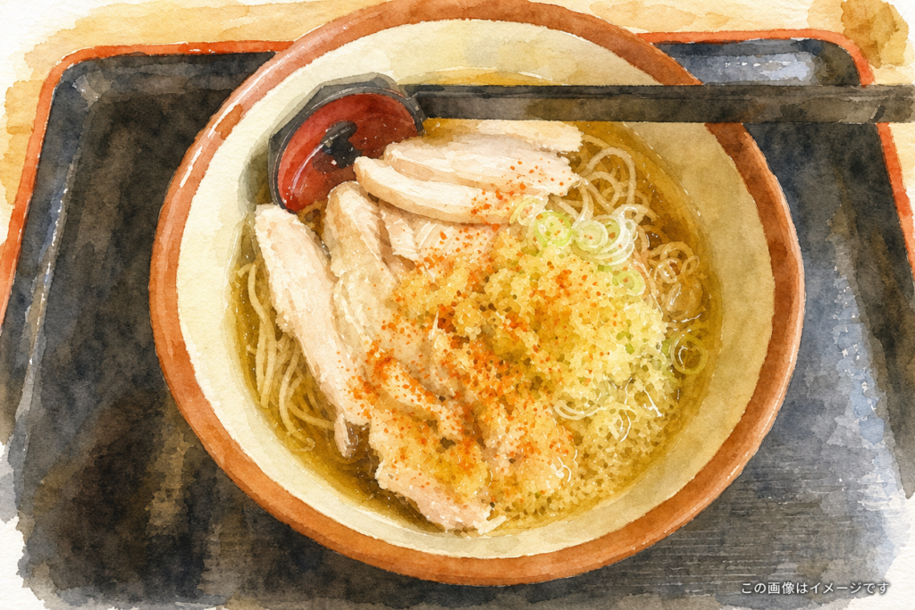 やなぎ庵の冷やしかしわそば