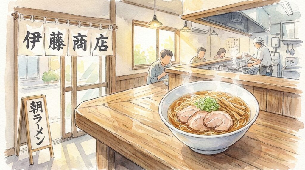 仙台で朝営業しているラーメン店のイメージ